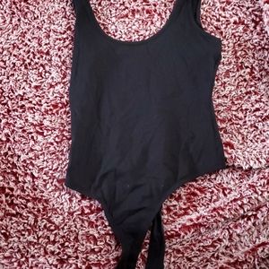 Plain black bodysuit